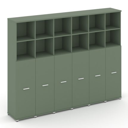 Concept Шкаф 6 узких секций, 5 ниш CN.STU-564 W Кобо/Металл Белый 2500*420*1922