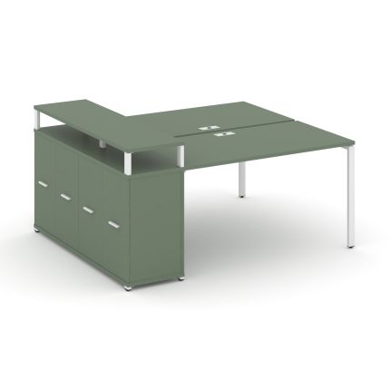 Concept Рабочая станция с опорным распаш. шкафом с верх. горизонтом  CN.DRS-222 W Кобо/Металл Белый