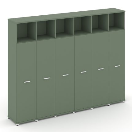 Concept Шкаф 6 узких секций, 5 ниш CN.STU-566 W Кобо/Металл Белый 2500*420*1922