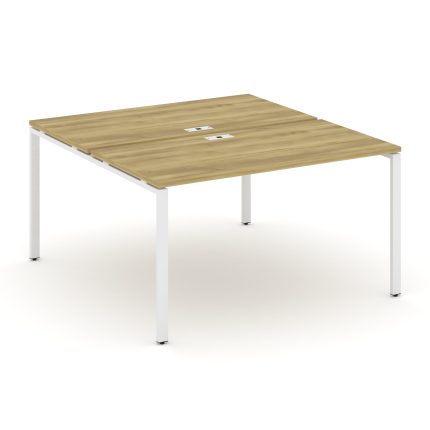 Concept Рабочая станция на 2 места CN.DRS-003 Дуб Винченцо/Металл Белый 1380*1480*750