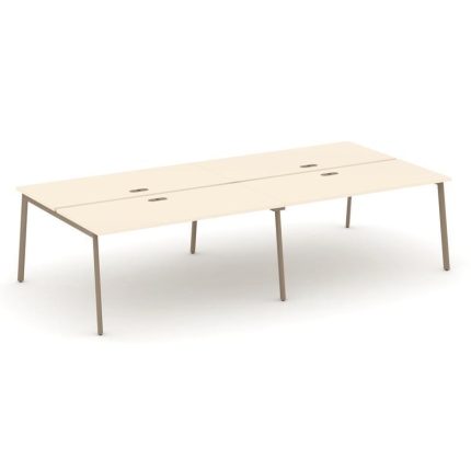 Estetica Рабочая станция 4 места ES.D.RS-4.4-LP Сатин/Металл Латте 3160*1500*750