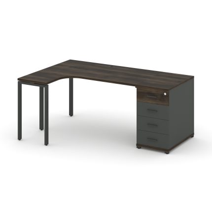 Concept Стол эргономичный CN.SA-402(L) A Дуб Мали/Антрацит/Металл Антрацит 2000*1180*750