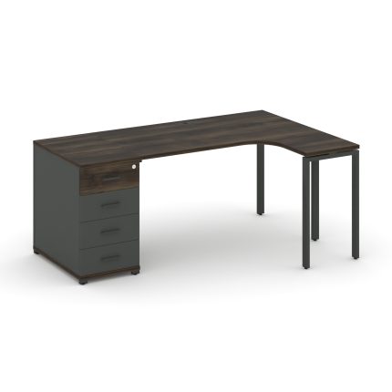 Concept Стол эргономичный CN.SA-401(R) A Дуб Мали/Антрацит/Металл Антрацит 1800*1180*750