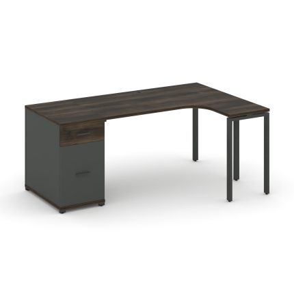Concept Стол эргономичный CN.SA-403(R) A Дуб Мали/Антрацит/Металл Антрацит 1800*1180*750