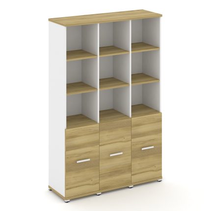 Concept Шкаф 3 узкие секции, 5 ниш CN.STU-531 W Дуб Винченцо/Белый Бриллиант/Металл Белый 1252*420*1