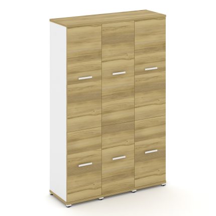 Concept Шкаф 3 узкие секции, 5 ниш CN.STU-532 W Дуб Винченцо/Белый Бриллиант/Металл Белый 1252*420*1