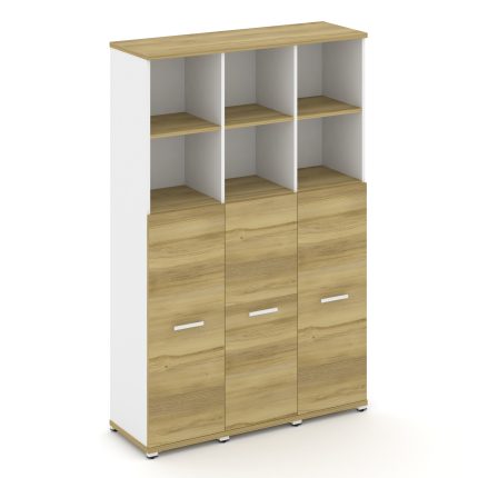 Concept Шкаф 3 узкие секции, 5 ниш CN.STU-534 W Дуб Винченцо/Белый Бриллиант/Металл Белый 1252*420*1