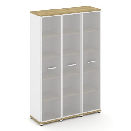 Concept Шкаф 3 узкие секции, 5 ниш CN.STU-538 RMW W Дуб Винченцо/Белый Бриллиант/Металл Белый/Сатин