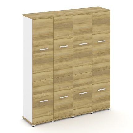 Concept Шкаф 4 узкие секции, 5 ниш CN.STU-542 W Дуб Винченцо/Белый Бриллиант/Металл Белый 1668*420*1