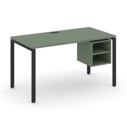 Concept Стол рабочий с подвесной тумбой с 2 открытыми нишами CN.SP-108 Кобо/Металл Черный 1580*720*7