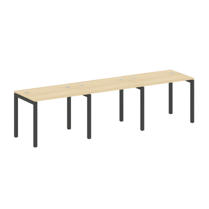 Metal System Quattro Рабочая станция на 3 места на П-образном м/к 50БП.СМ-3.1 Акация Лорка/Металл Ан