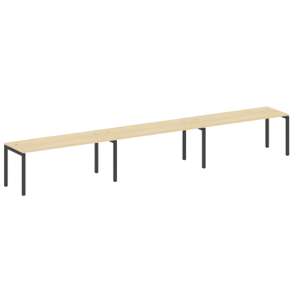 Metal System Quattro Рабочая станция на 3 места на П-образном м/к 50БП.СМ-3.5 Акация Лорка/Металл Ан