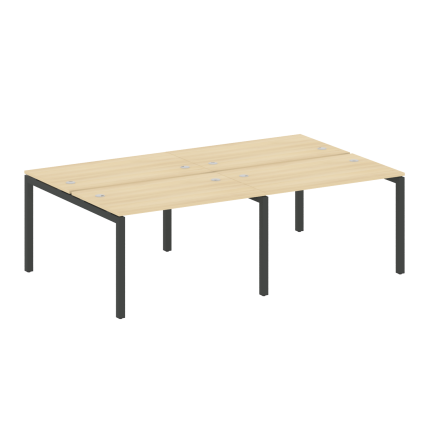 Metal System Quattro Рабочая станция на 4 места на П-образном м/к 50БП.СМ-4.2 Акация Лорка/Металл Ан