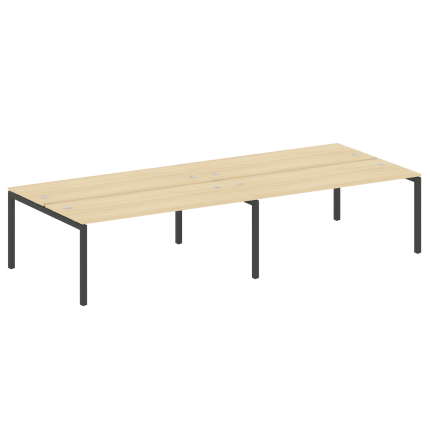 Metal System Quattro Рабочая станция на 4 места на П-образном м/к 50БП.СМ-4.5 Акация Лорка/Металл Ан