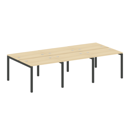 Metal System Quattro Рабочая станция на 6 раб. мест на П-образном м/к 50БП.СМ-6.1 Акация Лорка/Метал