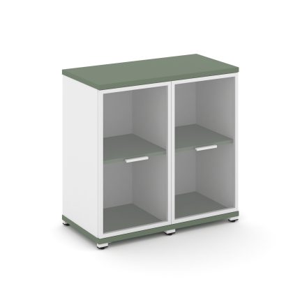 Concept Шкаф 2 узкие секции, 2 ниши CN.STU-223 RPW W Кобо/Белый Бриллиант/Металл Белый/Прозрачный 83