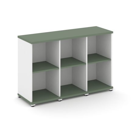 Concept Стеллаж 3 узкие секции, 2 ниши CN.STU-230 Кобо/Белый Бриллиант/Металл Белый 1252*420*818