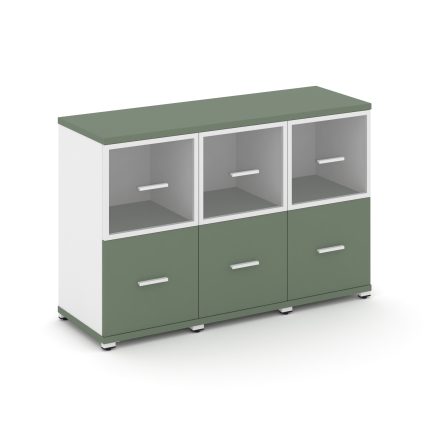 Concept Шкаф 3 узкие секции, 2 ниши CN.STU-232 RPW W Кобо/Белый Бриллиант/Металл Белый/Прозрачный 12