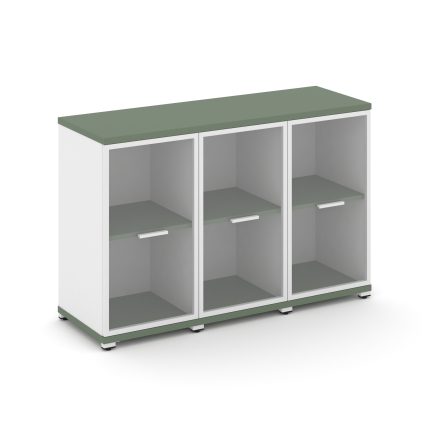 Concept Шкаф 3 узкие секции, 2 ниши CN.STU-233 RPW W Кобо/Белый Бриллиант/Металл Белый/Прозрачный 12