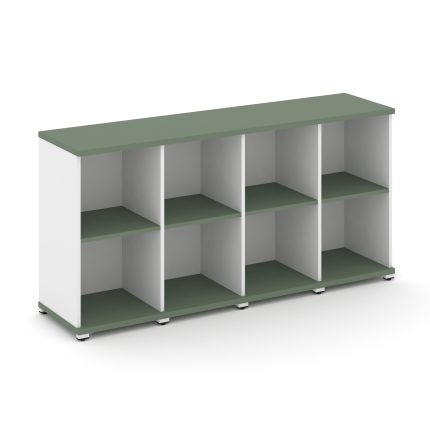 Concept Стеллаж 4 узкие секции, 2 ниши CN.STU-240 Кобо/Белый Бриллиант/Металл Белый 1668*420*818