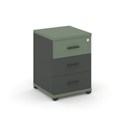 Concept Тумба опорная/приставная 3 ящ. CN.TUO-001 A Кобо/Антрацит/Металл Антрацит 420*420*583