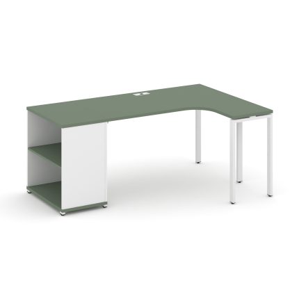 Concept Стол эргономичный с опорным стеллажом CN.SA-202(R) Кобо/Белый Бриллиант/Металл Белый 2000*11