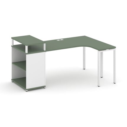 Concept Стол эргономичный с опорным стеллажом с верх. горизонтом CN.SA-203(R) Кобо/Белый Бриллиант/М