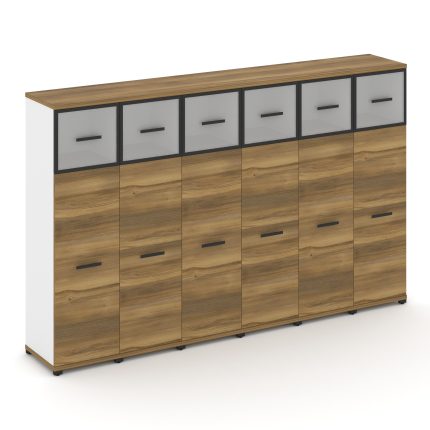 Concept Шкаф 6 узких секций, 4 ниши CN.STU-464 RMB B Сандал Янтарный/Белый Бриллиант/Металл Черный/С