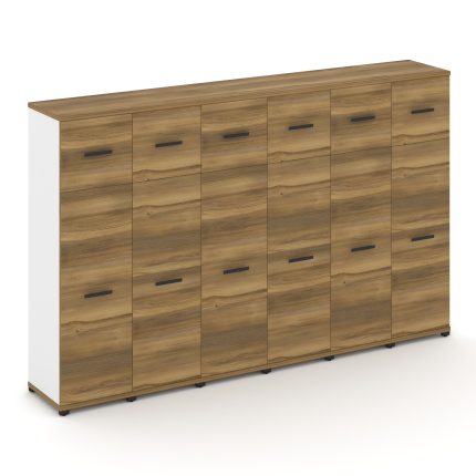 Concept Шкаф 6 узких секций, 4 ниши CN.STU-464 B Сандал Янтарный/Белый Бриллиант/Металл Черный 2500*