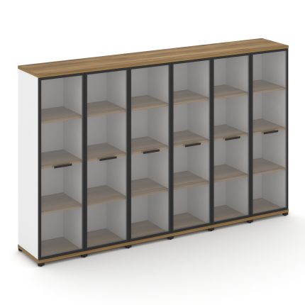 Concept Шкаф 6 узких секций, 4 ниши CN.STU-466 RPB B Сандал Янтарный/Белый Бриллиант/Металл Черный/П