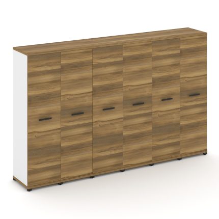 Concept Шкаф 6 узких секций, 4 ниши CN.STU-466 B Сандал Янтарный/Белый Бриллиант/Металл Черный 2500*