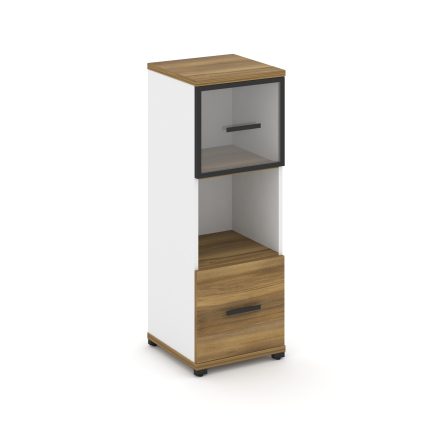 Concept Шкаф 1 узкая секция, 3 ниши CN.STU-315 RPB B Сандал Янтарный/Белый Бриллиант/Металл Черный/П