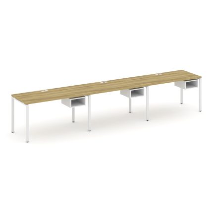 Concept Рабочая станция односторонняя с подвес. тумбами 3 места CN.ORS-123 Дуб Винченцо/Белый Брилли