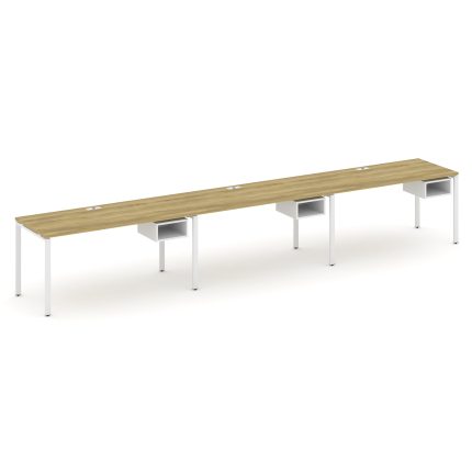 Concept Рабочая станция односторонняя с подвес. тумбами 3 места CN.ORS-124 Дуб Винченцо/Белый Брилли