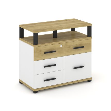 Concept Тумба приставная широкая 4 ящ.+1 распаш. фасад с надставкой широкой CN.TSP-012 B Дуб Винченц