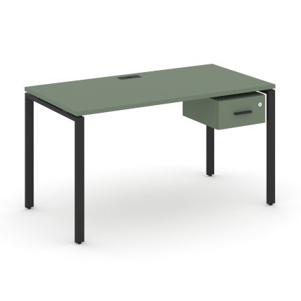 Concept Стол рабочий с подвесной тумбой с одним ящ. CN.SP-109 B Кобо/Металл Черный 980*720*750