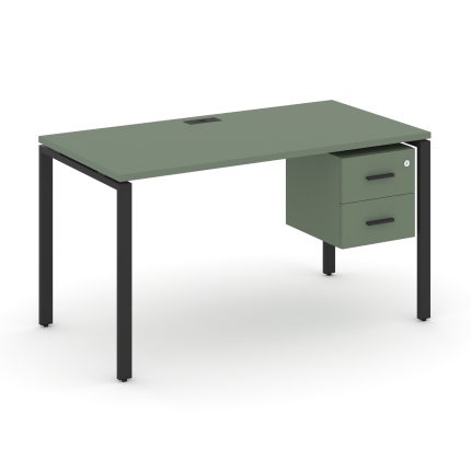 Concept Стол рабочий с подвесной тумбой с 2 ящ. CN.SP-116 B Кобо/Металл Черный 1580*720*750