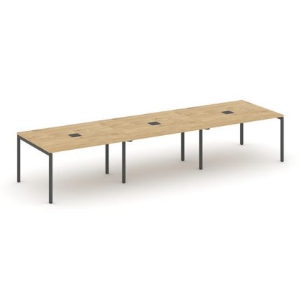 Style Project Стол переговорный SN-4P.SPRG-053 Тиквуд Светлый/Металл Антрацит 4410*1180*750