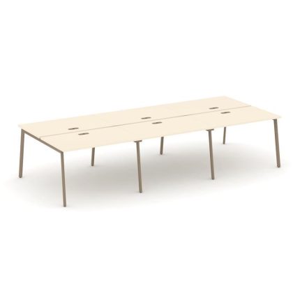 Estetica Рабочая станция 6 мест ES.D.RS-6.2-LP Сатин/Металл Латте 3540*1500*750