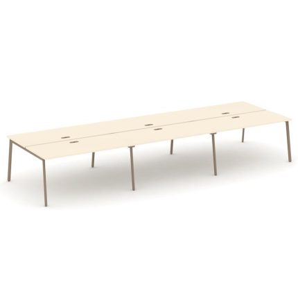 Estetica Рабочая станция 6 мест ES.D.RS-6.4-LP Сатин/Металл Латте 4740*1500*750