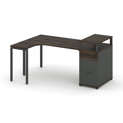 Concept Стол эргономичный CN.SA-407(L) A Дуб Мали/Антрацит/Металл Антрацит 1800*1180*917