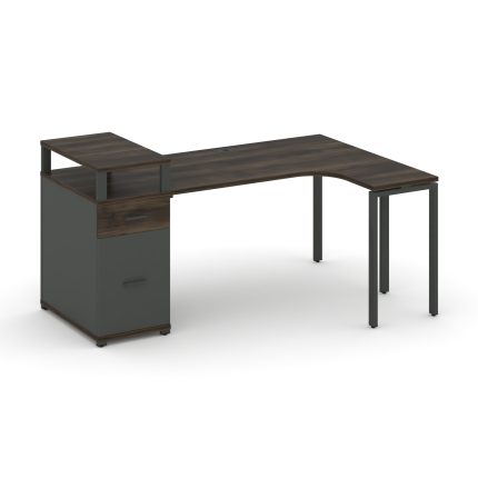 Concept Стол эргономичный CN.SA-408(R) A Дуб Мали/Антрацит/Металл Антрацит 2000*1180*917