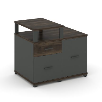 Concept Тумба приставная сервисная с надставкой узкой CN.TSR-002 A Дуб Мали/Антрацит/Металл Антрацит