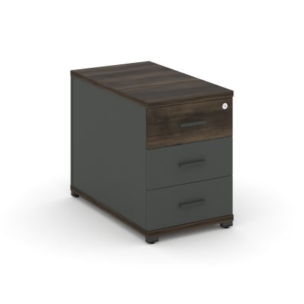 Concept Тумба опорная/приставная 3 ящ.  CN.TGO-001 A Дуб Мали/Антрацит/Металл Антрацит 420*720*583