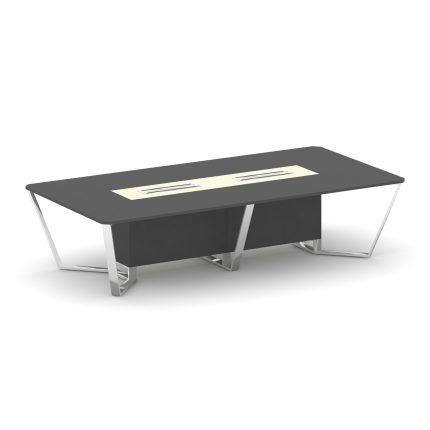 Steel Meet Стол переговорный прямоугольный MM-PR.B.SP-12 Антрацит/Ваниль Глянец/Нержавеющая Сталь/Хр