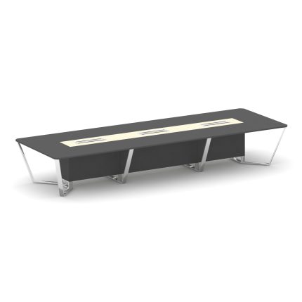 Steel Meet Стол переговорный прямоугольный MM-PR.B.SP-16 Антрацит/Ваниль Глянец/Нержавеющая Сталь/Хр