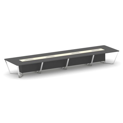 Steel Meet Стол переговорный прямоугольный MM-PR.B.SP-20 Антрацит/Ваниль Глянец/Нержавеющая Сталь/Хр