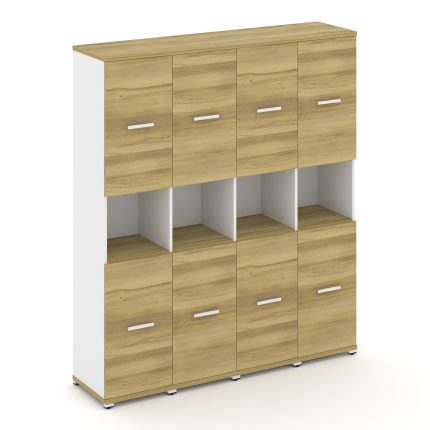 Concept Шкаф 4 узкие секции, 5 ниш CN.STU-543 W Дуб Винченцо/Белый Бриллиант/Металл Белый 1668*420*1