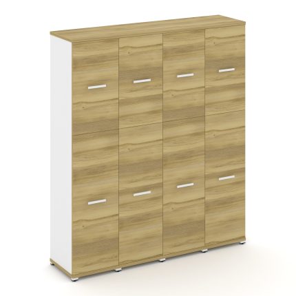 Concept Шкаф 4 узкие секции, 5 ниш CN.STU-545 W Дуб Винченцо/Белый Бриллиант/Металл Белый 1668*420*1