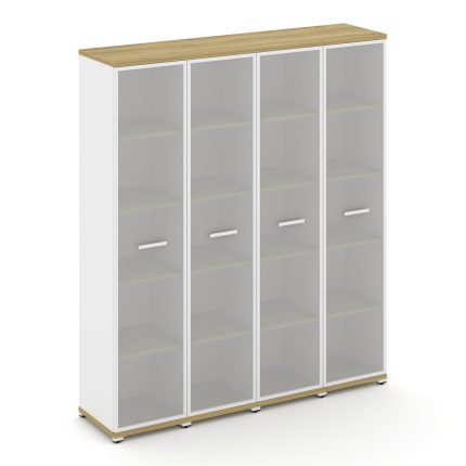 Concept Шкаф 4 узкие секции, 5 ниш CN.STU-548 RMW W Дуб Винченцо/Белый Бриллиант/Металл Белый/Сатин